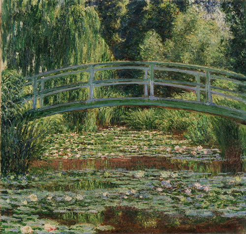 Japanese Bridge with Water Lillies